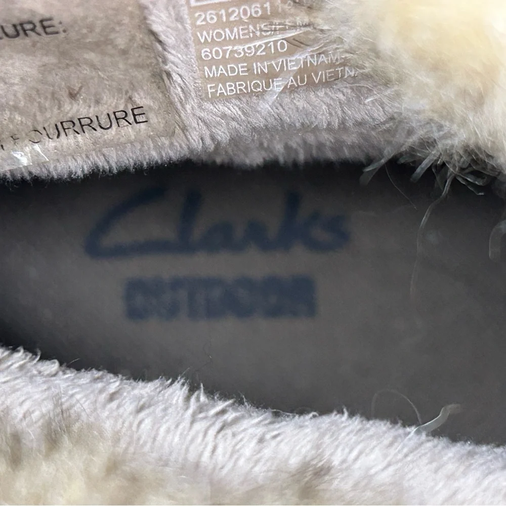 Clarks Muckers Brown Quilted Winter Boots Leather Faux Fur Ankle Lace Up Size 7